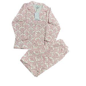 Girls Petite Plume Pink Damask Pajama Set Size 6 Cotton & Modacrylic